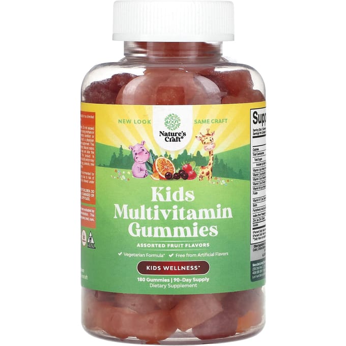 Nature's Craft, Multivitamine Gummies voor Kinderen, Vruchtenmix, 180 Gummies
