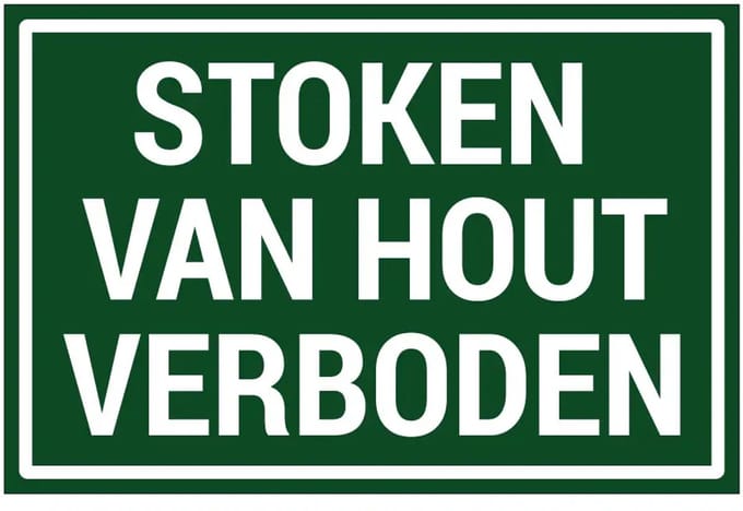 Stoken van hout verboden sticker | 45 x 30 cm