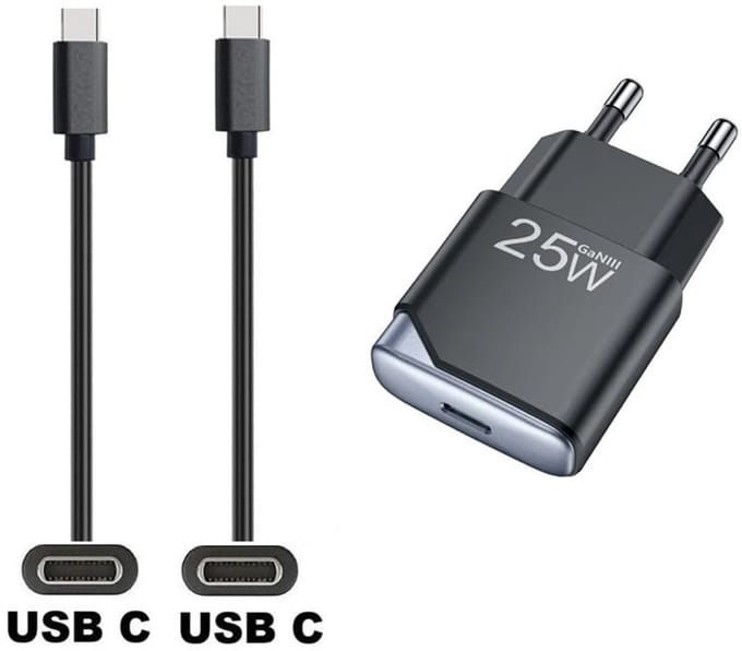 OneOne 25W snellader + 2,0m sterke USB C naar C kabel. GAN lader. PD PPS oplader adapter past op Kobo (Rakuten) eReader Elipsa, Elipsa 2E, Sage, Libra 2, Libra Colour, Clara 2E, Clara Colour, Clara BW - Kindle (Amazon) Scribe