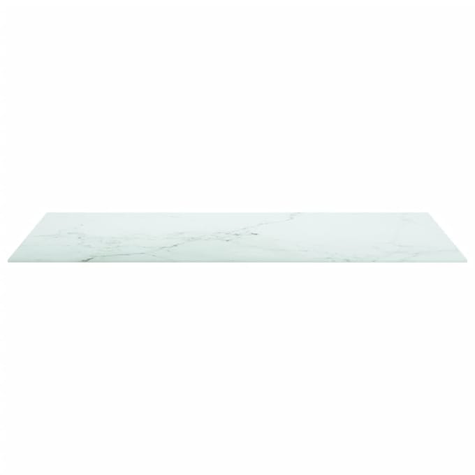 vidaXL - Tafelblad - 100x50 - cm - 6 - mm - gehard - glas - met - marmeren - design - wit