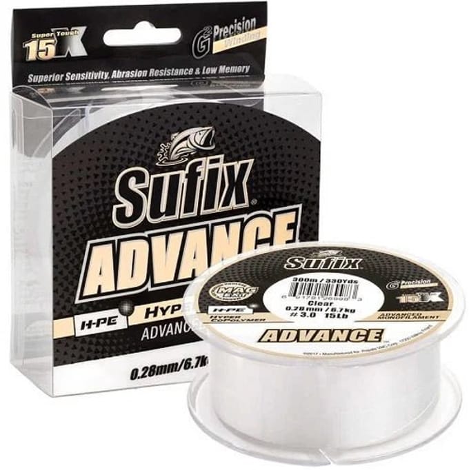 Sufix Advance G2 Clear Monofilament - 300m 0.40mm / 15kg