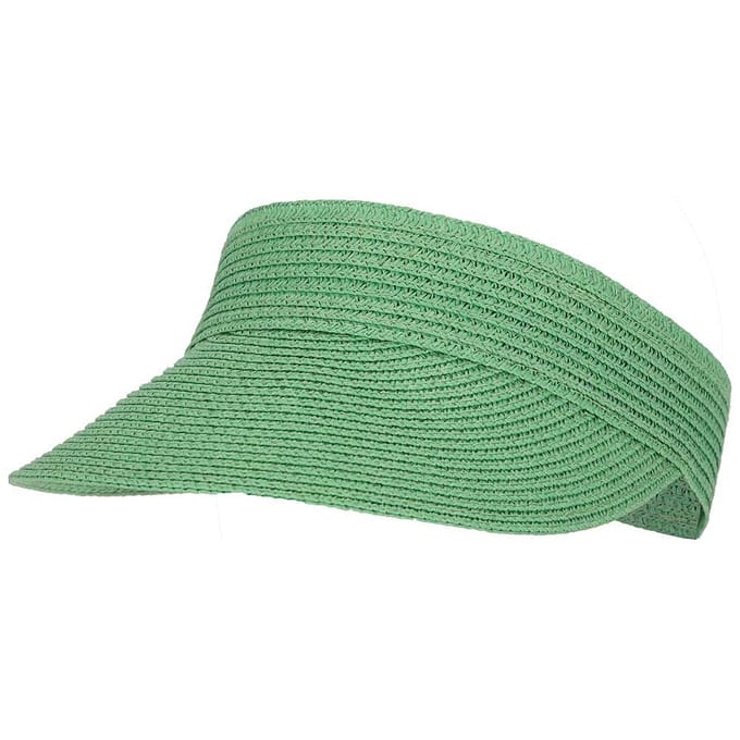 Zonneklep Dames - One Size - Gevlochten papier - Groen