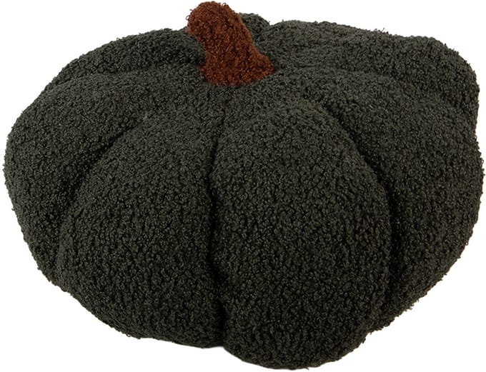 Clayre & Eef Decoratie Pompoen Ø 30x18 cm Groen Polyester Herfst decoratie