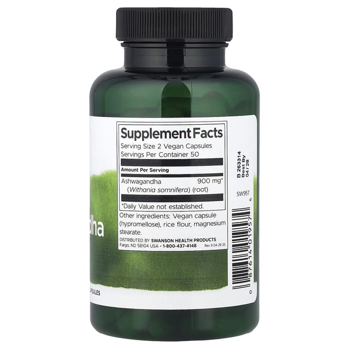 Full Spectrum® Ashwagandha, Plantaardige Capsules, 100 Capsules (450 mg per capsule)