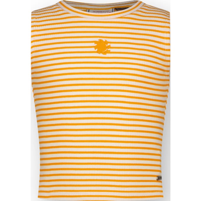 Top Icon-Crop stripe rib