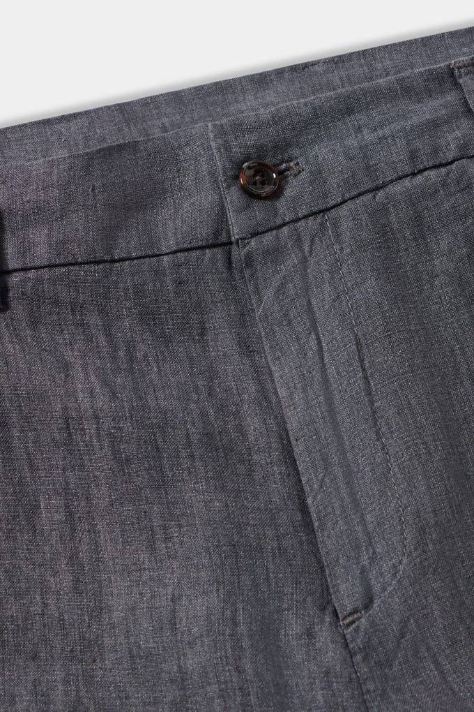 Brooks Brothers Linen Trousers Dark Grey Größe: W30 | Maßgeschneiderte Hosen Outlet | Herren | Grau