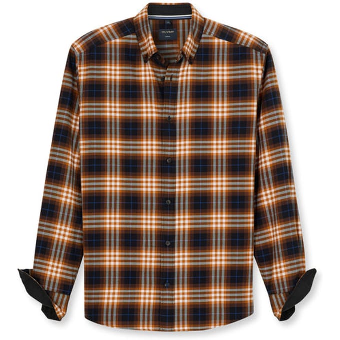 OLYMP Casual Overhemd, regular fit, Button-down, Nougat