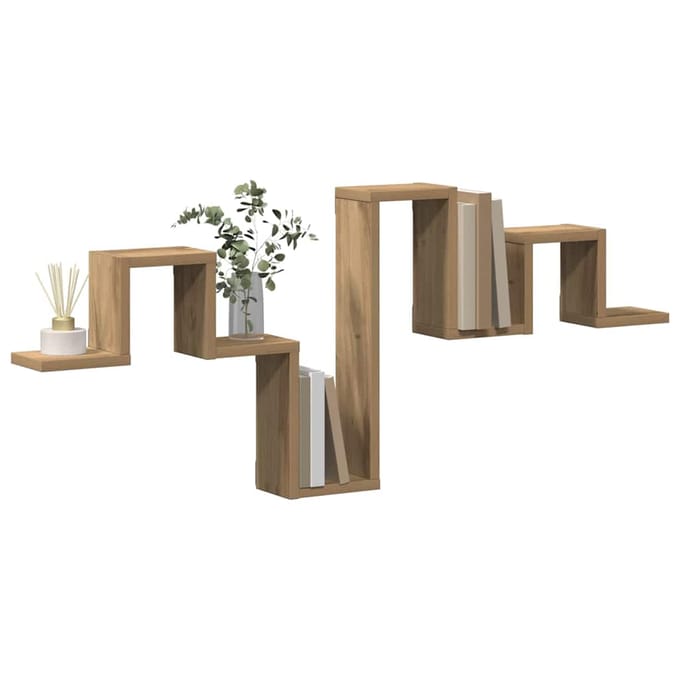 vidaXL - Wandplank - Muurmontage - Artisan - Eiken - 104,5 - x - 43 - x - 10 - cm