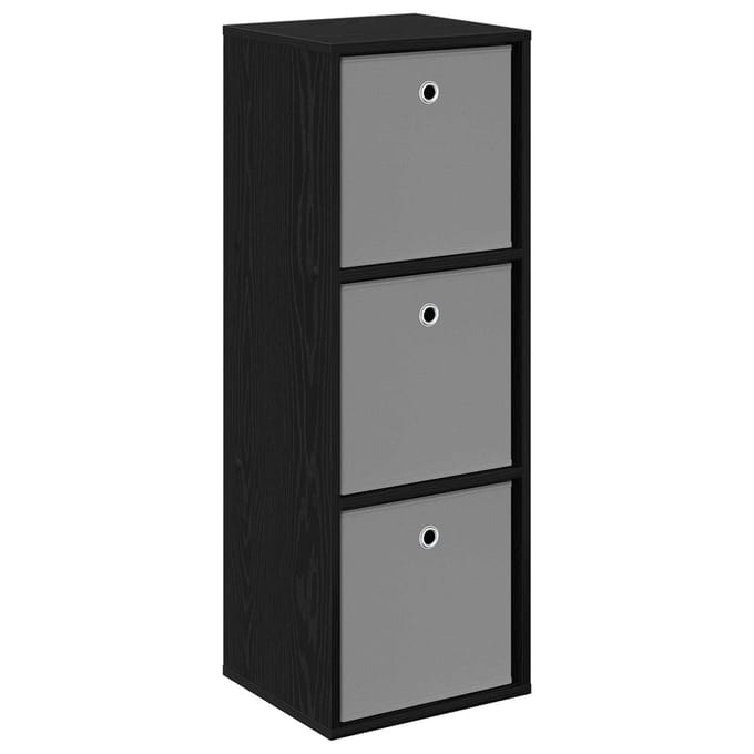 vidaXL - Dressoir - met - lade - Zwart - Eiken - 35 - x - 32 - x - 99,5 - cm