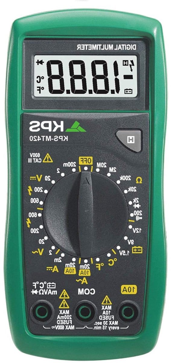 Digitale Multimeter - Spanningstester Stroommeter - Elektrische metingen uitvoeren - 2000 Counts Display - 600 V 10 A - Grijs