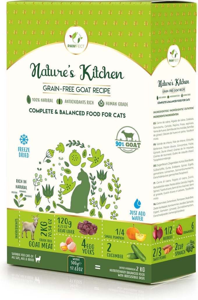 Pawfect freeze dried foods cat goat recipe