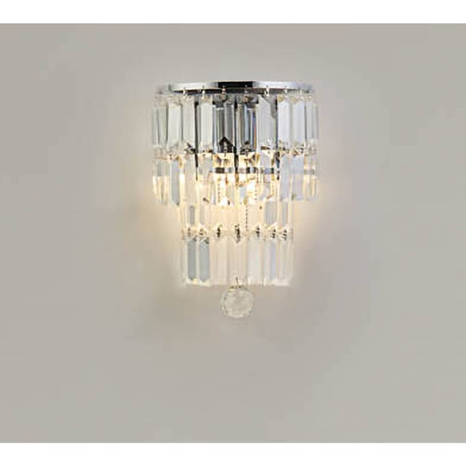 Searchlight Empire wandlamp, chroom/helder kristal, staal, IP44
