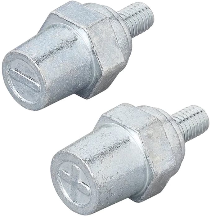 ProPlus Set van 2 Schroefbare Accupolen M8 – Voor (lithium) accu met standaard accupolen – Plus- en minpool – Zilver