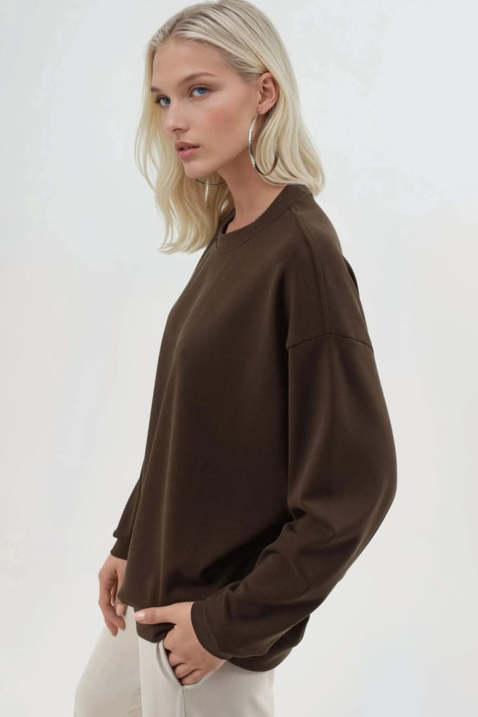 Ontspannen Pasvorm Crewneck Gebreide Sweater