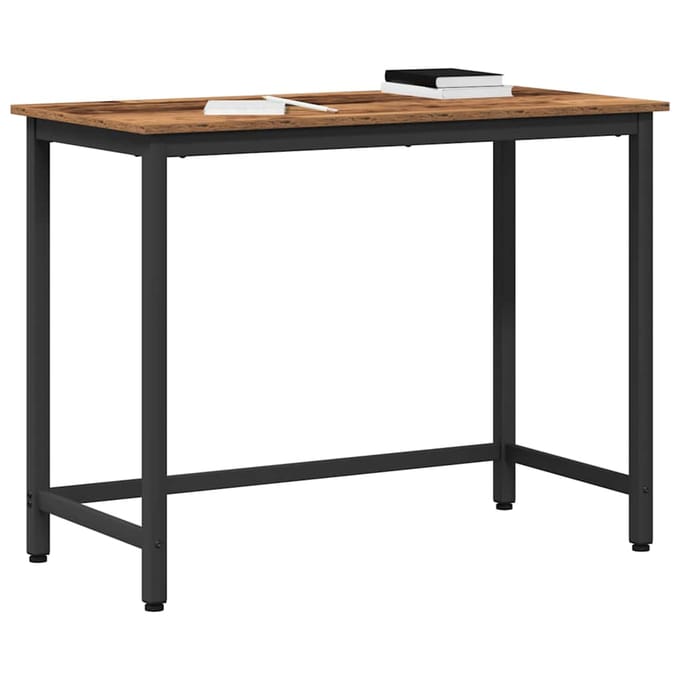 vidaXL - Tafel - Oudhout - 80 - x - 50 - x - 76,5 - cm - Engineered - hout - en - staal