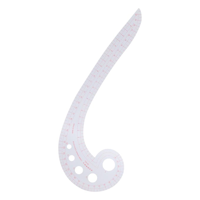 Règle à virgule Règle de gradation multifonctionnelle Outil de coupe à 6 mots Règle courbée pour la confection de vêtements white