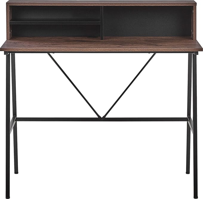 HARISON - Bureau - Donkere houtkleur - Spaanplaat