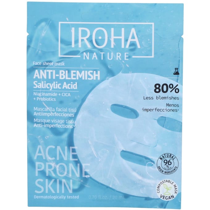 IROHA Nature Anti-Blemish Salicylic Acid Face Sheet Mask 1 st