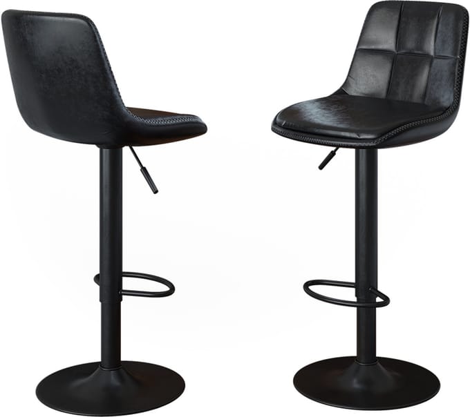 Vicco Barkrukken set van 2 Sena, Zwart, 38.5 x 86 cm