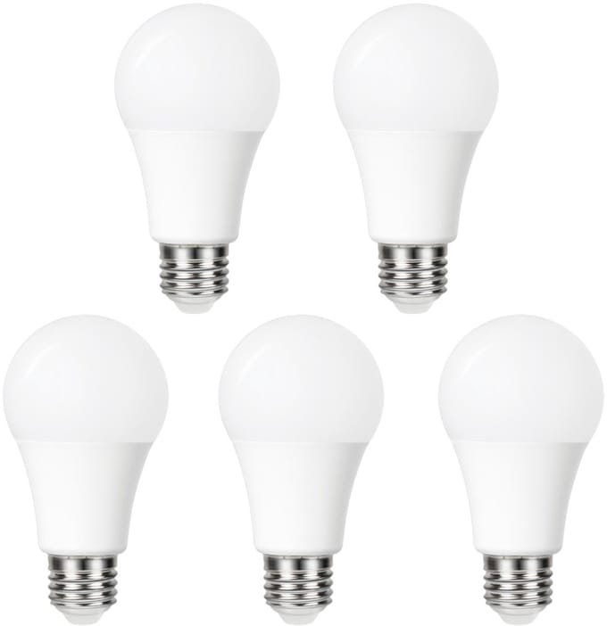 5-Pack Schemersensor - Standaard bol - E27 - 4.8W - Extra Warm Wit - 2700K