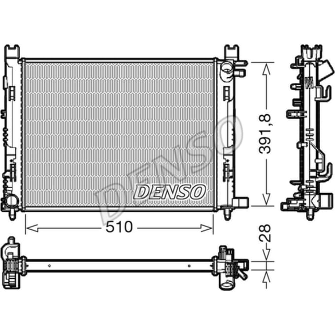 Radiator, motorkoeling DENSO DRM23109