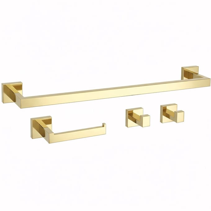 Rea Rio 4-Delig - Badkameraccessoireset - Gouden - 57X8,5X5Cm