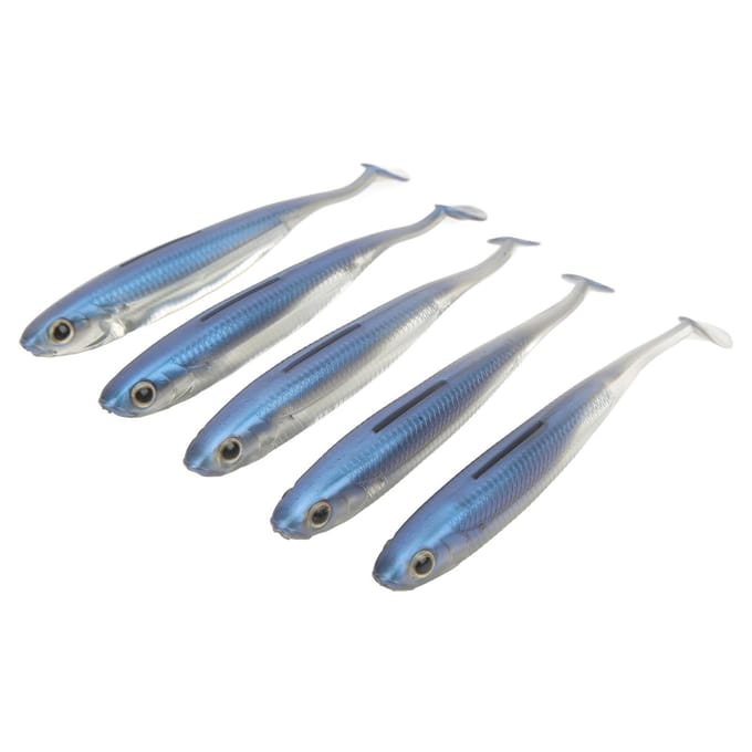 5PCS Leurres de Pêche Souples Queue Élargie Bobine Utilisation Facile Portable Appât de Pêche Simulation pour Pêcheur Bleu bleu
