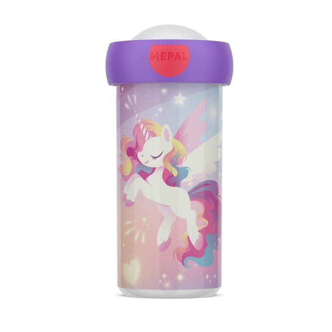 Mepal Schoolbeker Campus - 300 ml - Sluit goed af - Drinkbeker voor kinderen - Unicorn Glow