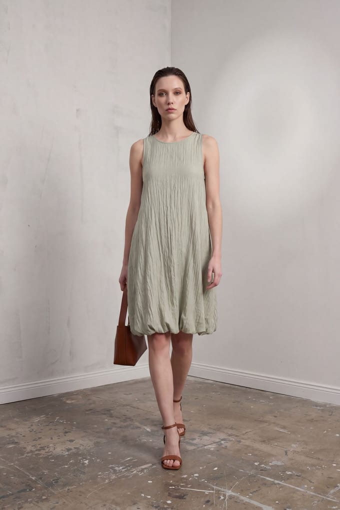 Losse Mini-jurk in Textured Lyocell