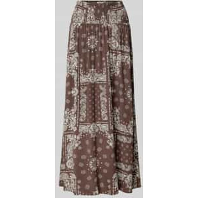 Uitlopende maxi-rok van pure viscose model 'SAKI AMBEL'