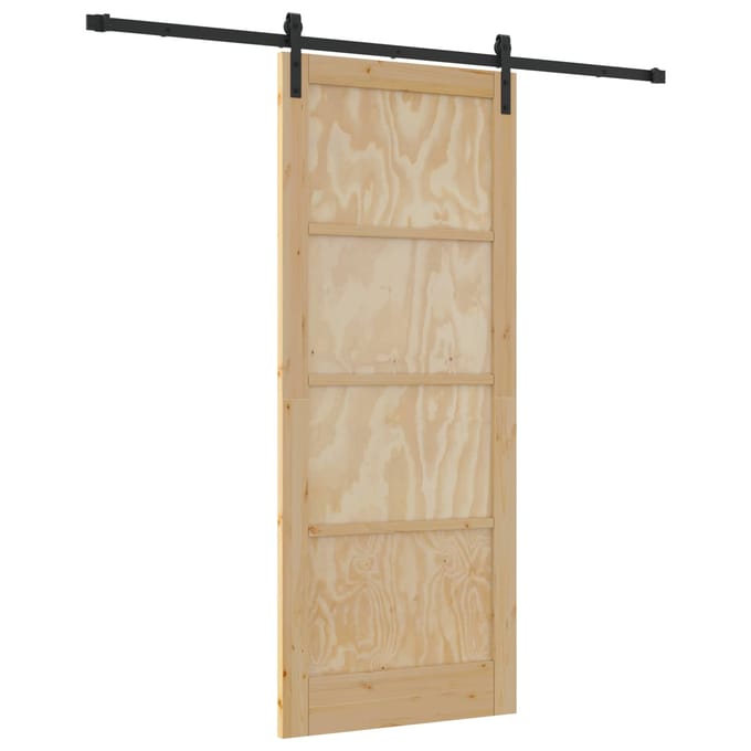 vidaXL - Schuifdeur - Naturel - 86 - x - 211 - cm - Massief - grenenhout