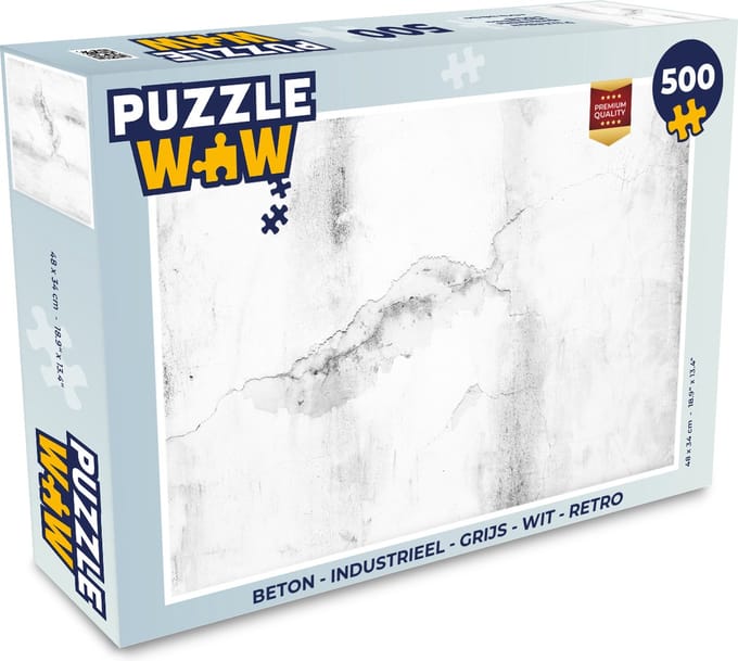 Puzzel Beton - Industrieel - Grijs - Wit - Retro - Legpuzzel - Puzzel 500 stukjes