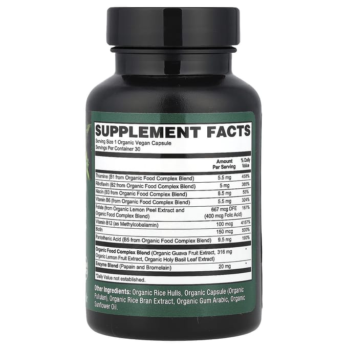 Biologisch Vegan B-Complex, Biologische Groentecapsules 30