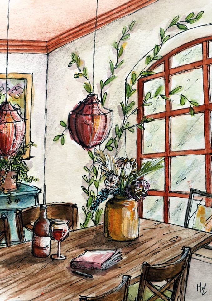 Aan tafel,10x15cm