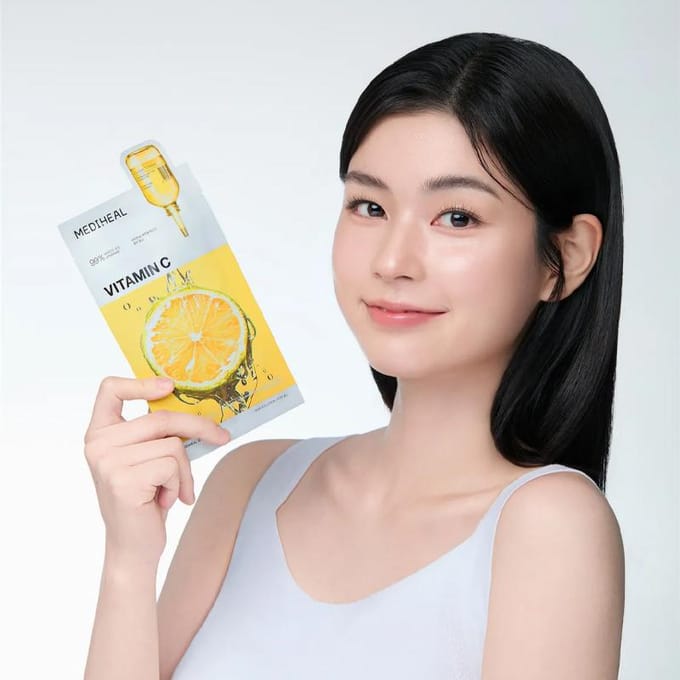 [MEDIHEAL] Vitamine C Essentiële Masker Heldere Tonifiëring 24ml*10ST yellow