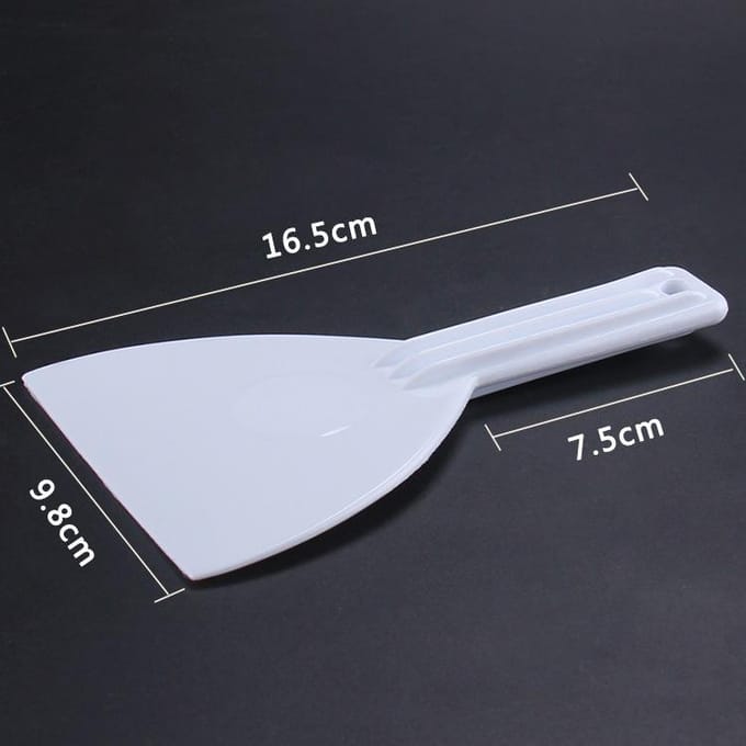 Taartmes Plastic schraper Boterdeegsnijder DIY Bakken Keukengereedschap Zachte krasplanken Chocoladeschep Driehoek wit
