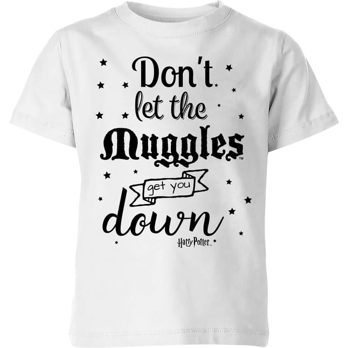 Harry Potter Don't Let The Muggles Get You Down Kinder T-shirt - Wit - 122/128 (7-8 jaar)