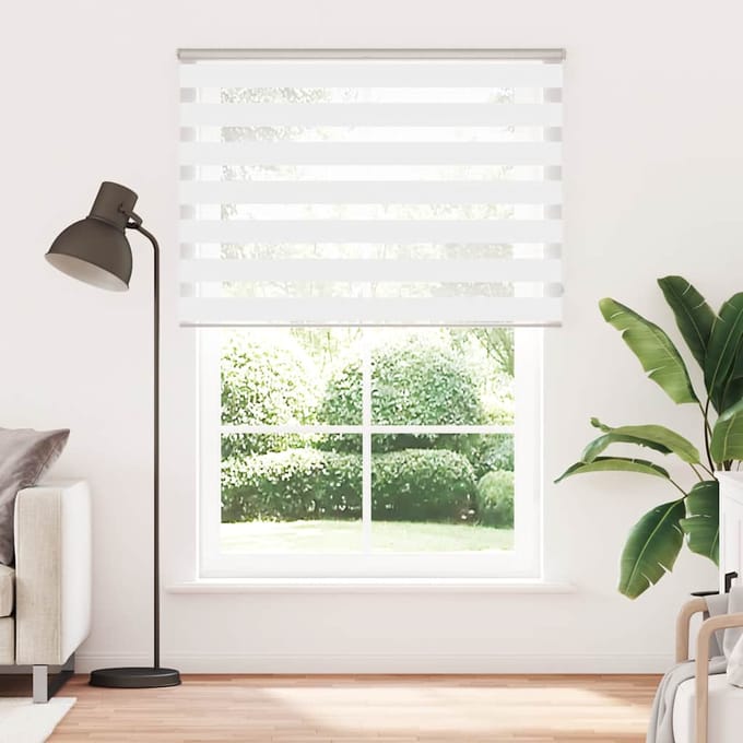 vidaXL Zebra rolgordijn 155x200 cm stofbreedte 150,9cm polyester wit