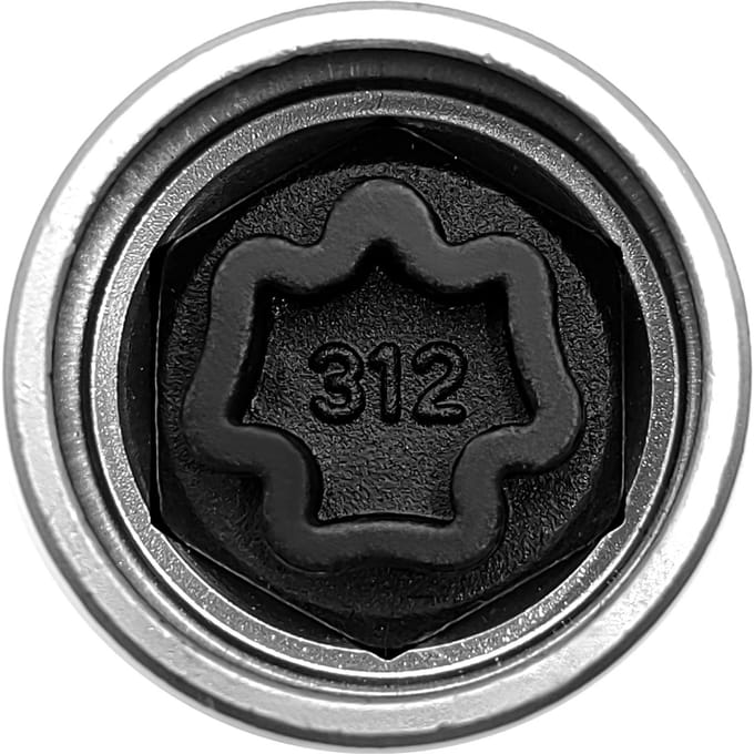 Remplacement pour clé de roue antivol Mercedes Benz Security Master 330 Douille à vis antivol 312 argenté