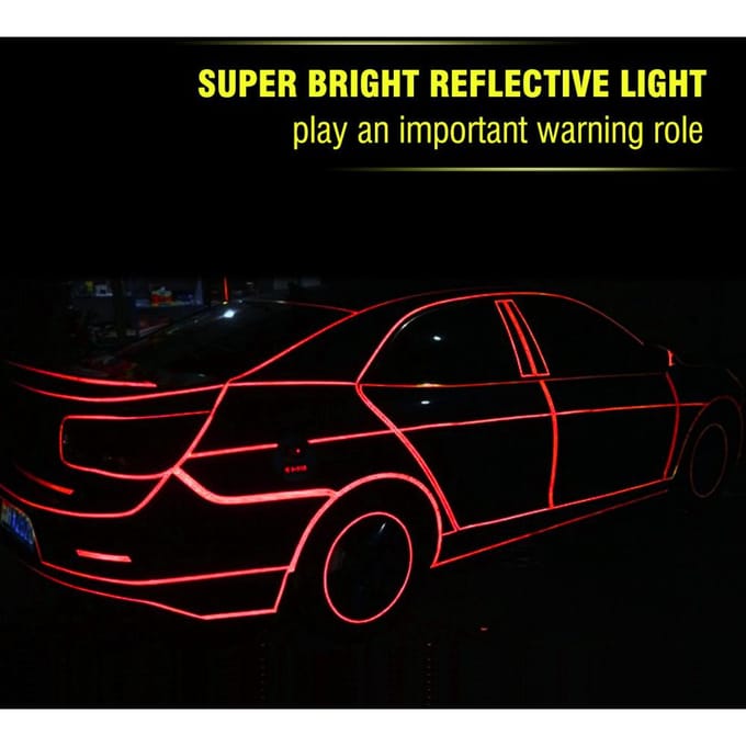 2 Rollen Fietsen Fietsen Reflecterende Stickers Veiligheid Wieldecal Streep Tape (Rood) yellow