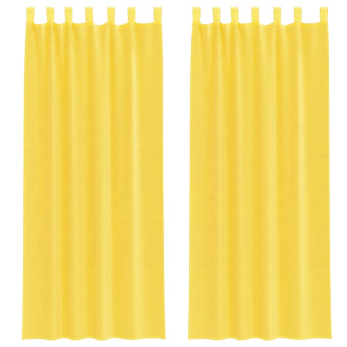 vidaXL - Gordijnen - met - lussen - 2 - st - 140x260 - cm - geel