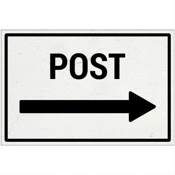 Post rechts bord | Forex Re materiaal | 60 x 40 cm