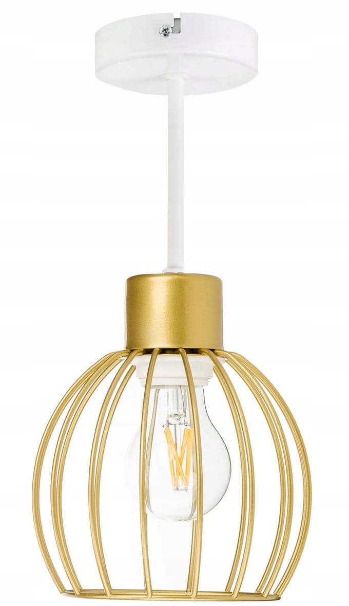 Gouden Draad Hanglamp - Stijlvolle Plafondlamp met Kooi Design