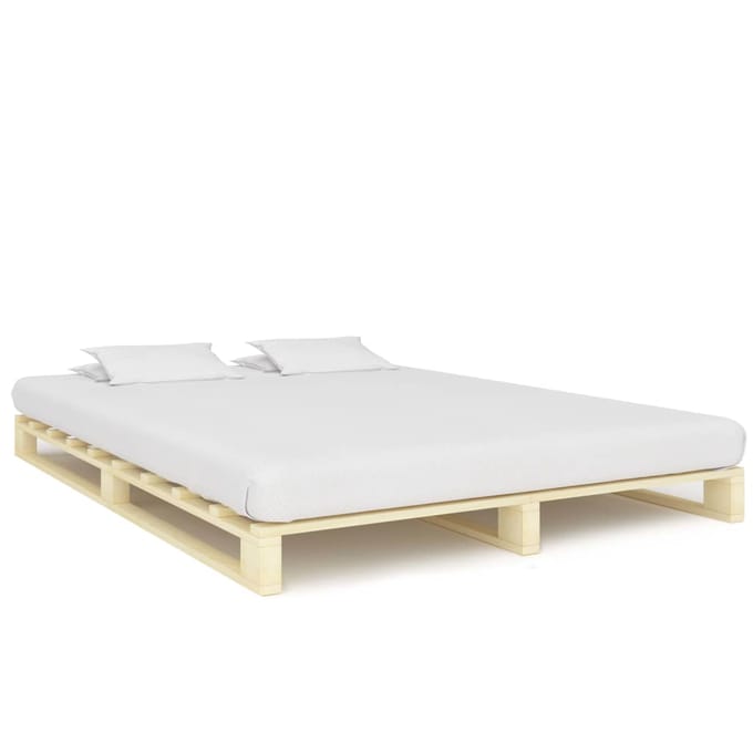 vidaXL - Bedframe - pallet - massief - grenenhout - 200x200 - cm