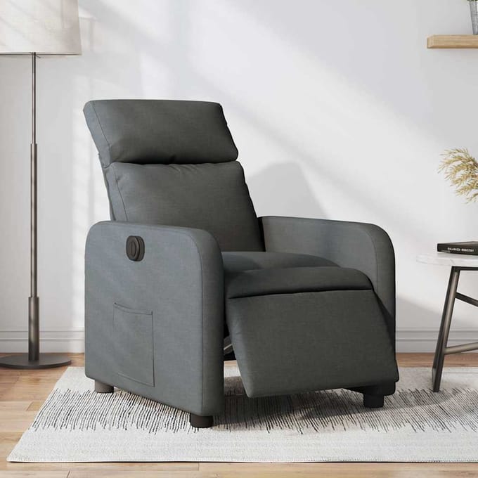 vidaXL - Fauteuil - elektrisch - verstelbaar - stof - donkergrijs