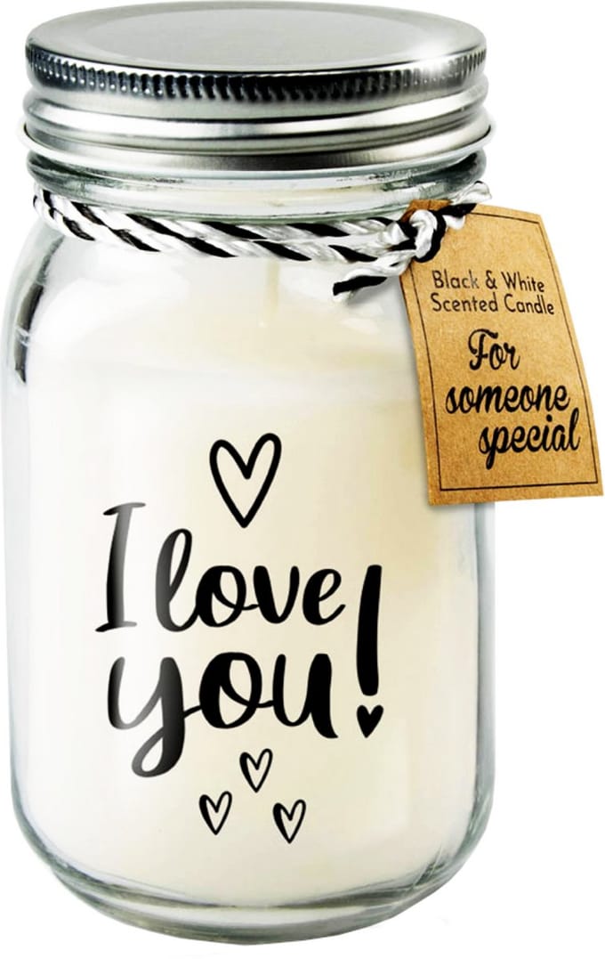 Black & White geurkaars - I love you