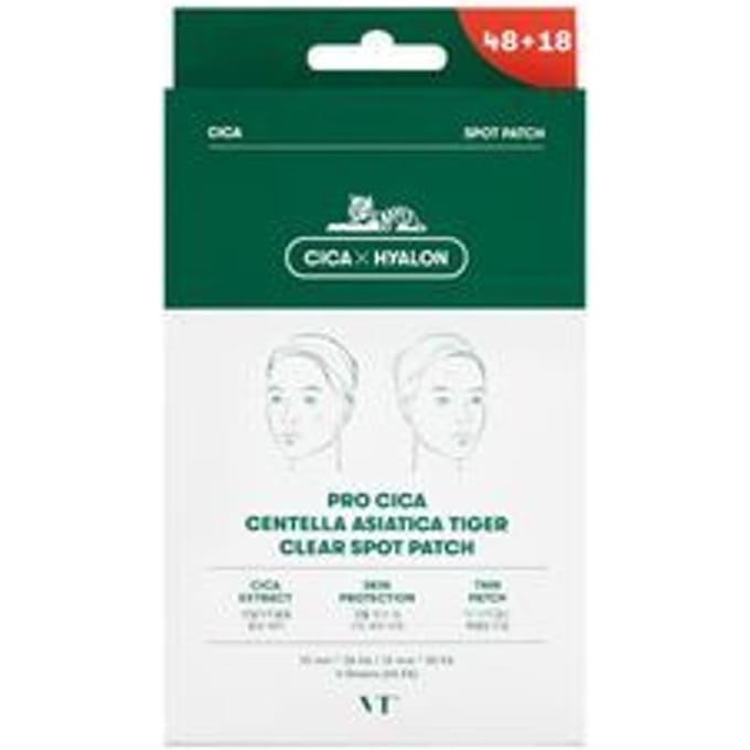 VT Cosmetics CICA Patch Spot 48 Patchs | Patch Hydrocolloïde pour Boutons et Imperfections 2pcs