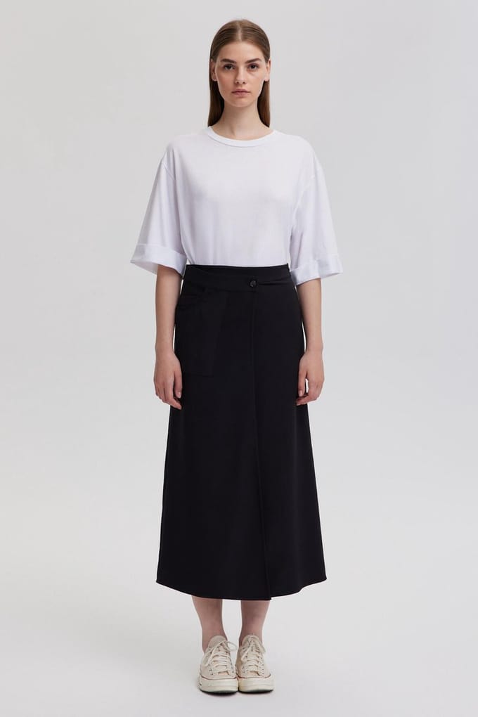 Touché Privé - Double-breasted crêpe rok - Zwart - Dames