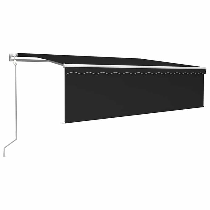 vidaXL - Luifel - automatisch - rolgordijn - LED - windsensor - 5x3 - m - antraciet