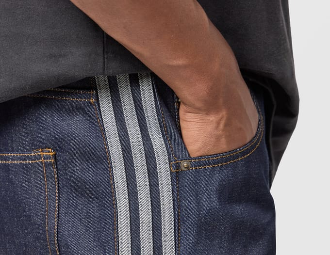 Adidas Firebird Broeken Heren - Blauw - Maat M/L - 36'' - Katoen Denim